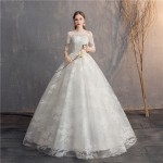 Black Sweetheart Wedding Dresses Cap Sleeves Applique Court Train Formal Gowns