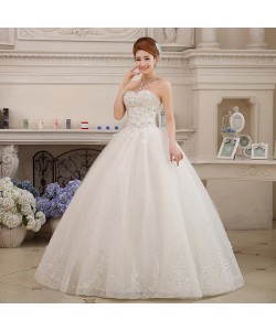 High Quality Crystal Sparkle Wedding Dresses Detachable Back Train Bridal Gown