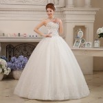 High Quality Crystal Sparkle Wedding Dresses Detachable Back Train Bridal Gown