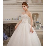 High Quality Crystal Sparkle Wedding Dresses Detachable Back Train Bridal Gown