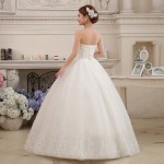 High Quality Crystal Sparkle Wedding Dresses Detachable Back Train Bridal Gown